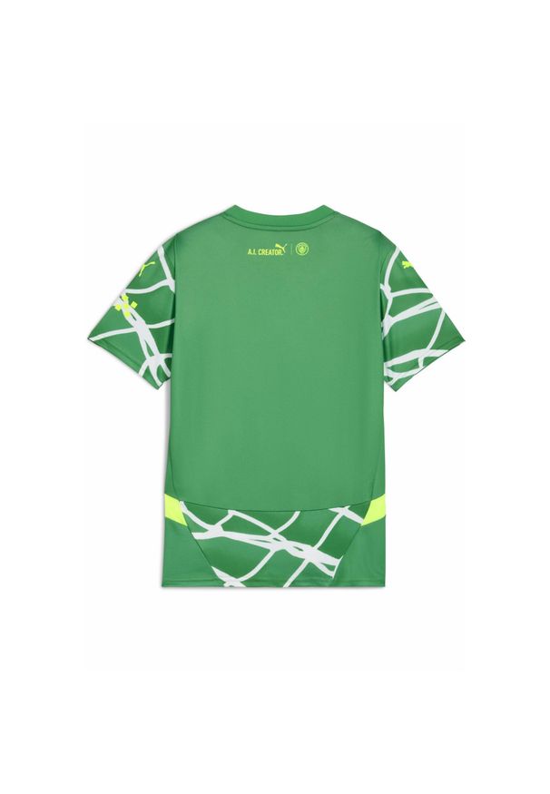 Puma - Młodzieżowa koszulka bramkarskie Manchester City 24/25 PUMA. Kolor: żółty, wielokolorowy, zielony. Wzór: aplikacja