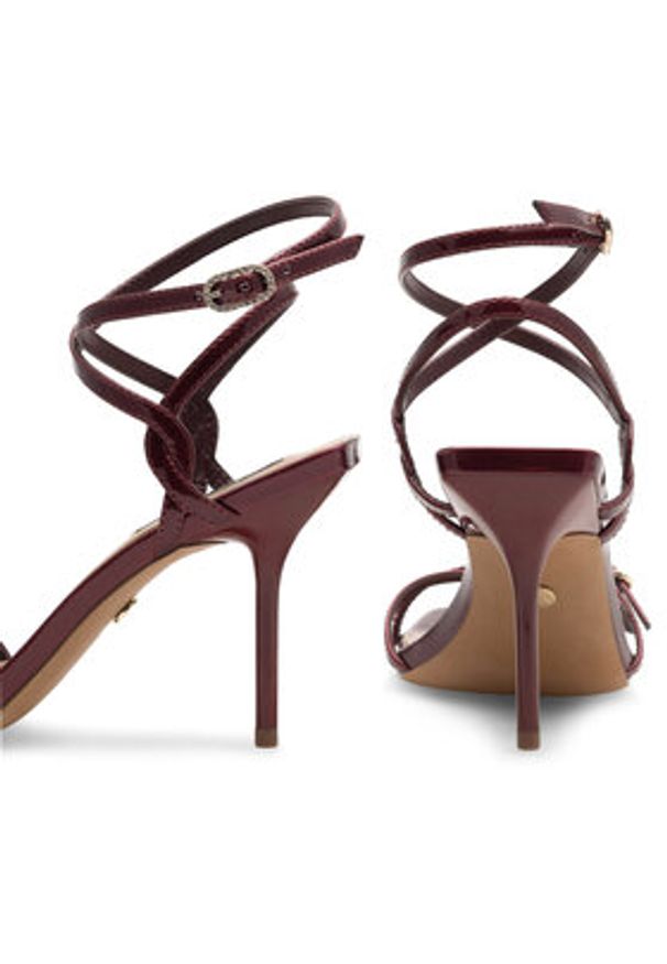 Nine West Sandały FARAZA ZL23014CC Bordowy. Kolor: czerwony. Materiał: skóra