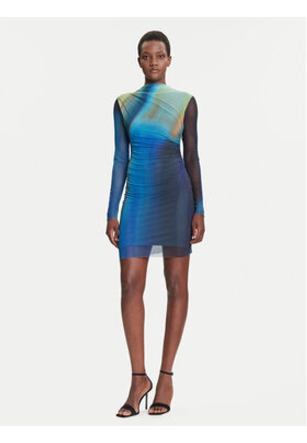 Desigual Sukienka codzienna Shira 25WWVK43 Niebieski Slim Fit. Okazja: na co dzień. Kolor: niebieski. Materiał: syntetyk. Typ sukienki: proste. Styl: casual