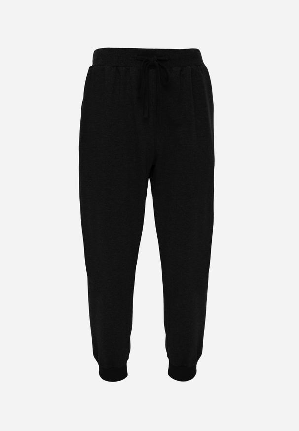 Born2be - Czarne Spodnie Dresowe z Bawełną ze Ściągaczami Hailise. Okazja: do domu, na co dzień. Kolor: czarny. Materiał: bawełna, dresówka. Styl: sportowy, casual