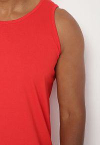 Born2be - Czerwona Klasyczna Bawełniana Koszulka Zivea. Okazja: na co dzień. Kolor: czerwony. Materiał: bawełna. Wzór: aplikacja. Styl: klasyczny #4