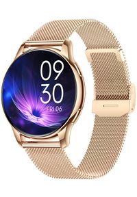 Smartwatch damski Rubicon -Asturia- - AMOLED rozmowy BT tętno SpO IP67 złoty. Rodzaj zegarka: smartwatch. Kolor: złoty