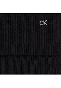 Calvin Klein Szalik Re-Lock Knit Scarf 30X180 K60K611128 Czarny. Kolor: czarny. Materiał: wiskoza