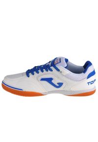 Buty piłkarskie męskie Joma Top Flex 2301 Indoor. Zapięcie: sznurówki. Kolor: niebieski. Materiał: guma, materiał, skóra, syntetyk. Szerokość cholewki: normalna. Sport: piłka nożna