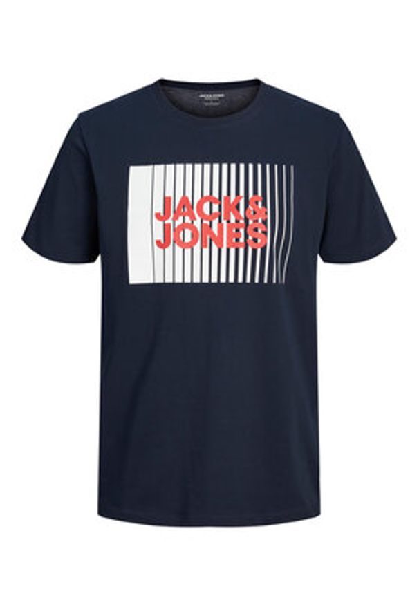 Jack & Jones - Jack&Jones T-Shirt Corp 12233999 Granatowy Standard Fit. Kolor: niebieski. Materiał: bawełna