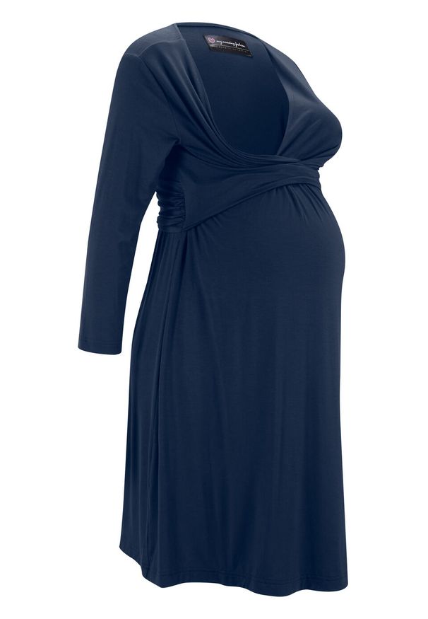 Sukienka ciążowa i do karmienia LENZING™ ECOVERO™ bonprix ciemnoniebieski. Kolekcja: moda ciążowa. Kolor: niebieski. Materiał: wiskoza