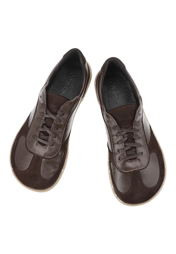 Brązowe Półbuty Wasak Skórzane Damskie Barefoot Wasak. Okazja: na co dzień, na spacer. Kolor: brązowy. Materiał: skóra. Styl: casual, elegancki, klasyczny