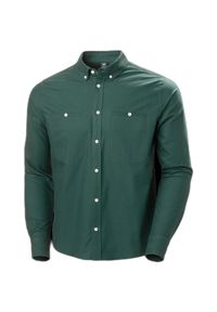 Bawełniana koszula Helly Hansen organic flannel. Okazja: na co dzień. Kolor: zielony. Materiał: bawełna. Styl: casual
