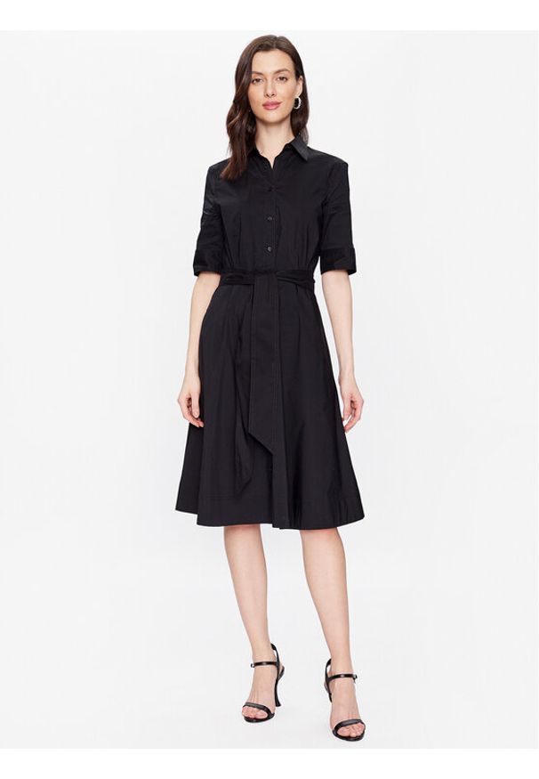 Lauren Ralph Lauren Sukienka koszulowa 200748950002 Czarny Regular Fit. Kolor: czarny. Materiał: bawełna. Typ sukienki: koszulowe