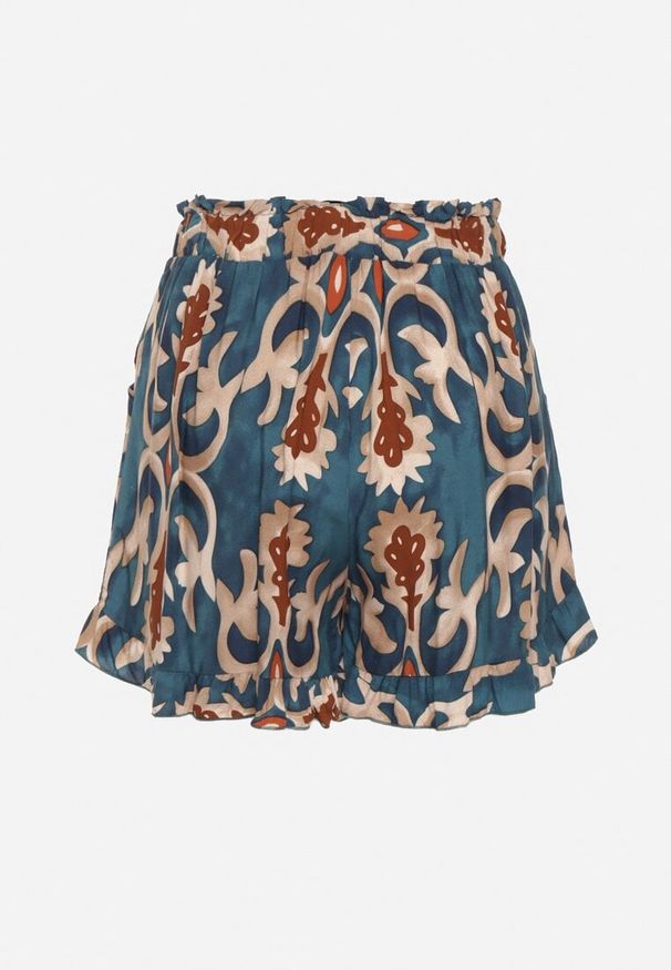 Born2be - Niebieskie Wiskozowe Szorty z Gumką w Pasie Tiamalise. Okazja: na imprezę, na co dzień. Kolor: niebieski. Materiał: wiskoza. Sezon: lato. Styl: casual, elegancki