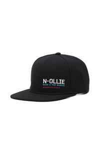 Cropp - Czarna czapka z daszkiem z haftami - Czarny. Kolor: czarny. Materiał: tkanina. Wzór: haft #1