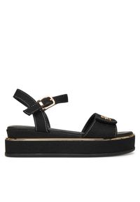 TOMMY HILFIGER - Tommy Hilfiger Sandały T3A2-33788-1828 S Czarny. Kolor: czarny. Materiał: materiał