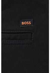 BOSS Orange - Boss Orange spodnie męskie kolor czarny proste. Kolor: czarny. Materiał: tkanina #2