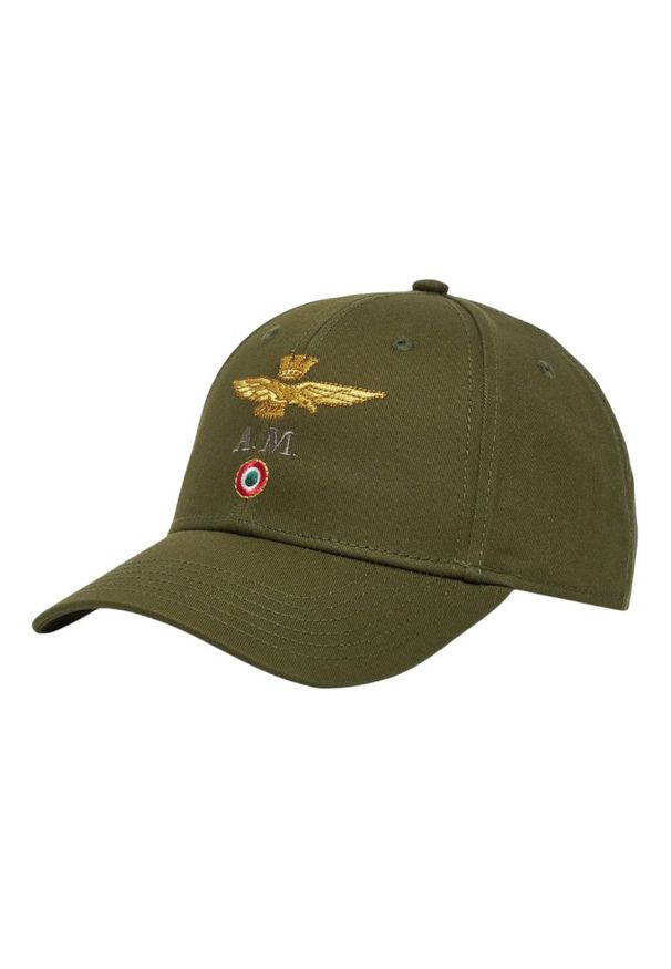 Aeronautica Militare - AERONAUTICA MILITARE Zielona męska czapka z daszkiem. Kolor: zielony. Materiał: materiał. Wzór: moro. Styl: militarny, sportowy, casual