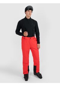 4f - 4F Spodnie narciarskie z szelkami membrana 5000 męskie - czerwone 3XL. Kolor: czerwony. Materiał: poliester, materiał. Wzór: gładki. Sezon: zima. Sport: narciarstwo #1
