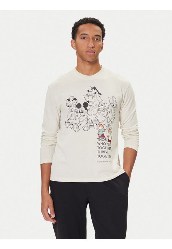 United Colors of Benetton - United Colors Of Benetton Koszulka piżamowa 3VR54M025 Beżowy Regular Fit. Kolor: beżowy. Materiał: bawełna