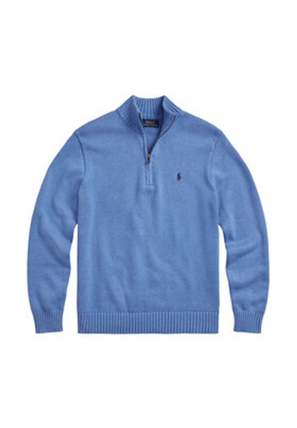 Polo Ralph Lauren Sweter 710859939005 Niebieski Regular Fit. Typ kołnierza: polo. Kolor: niebieski. Materiał: bawełna