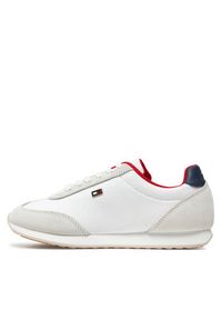 TOMMY HILFIGER - Tommy Hilfiger Sneakersy Flag Heritage Runner FW0FW08077 Biały. Kolor: biały. Materiał: zamsz, skóra