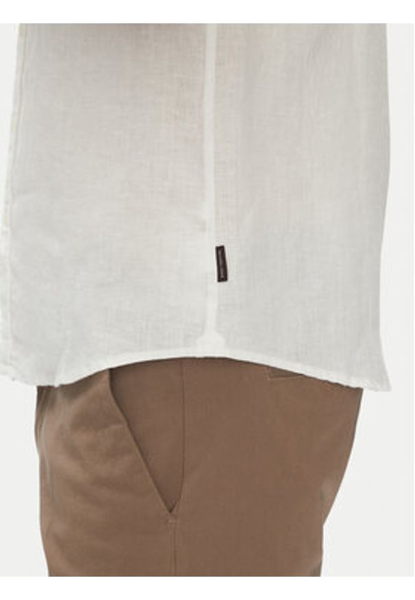 Michael Kors Koszula CS1400I4YT Biały Slim Fit. Kolor: biały. Materiał: len