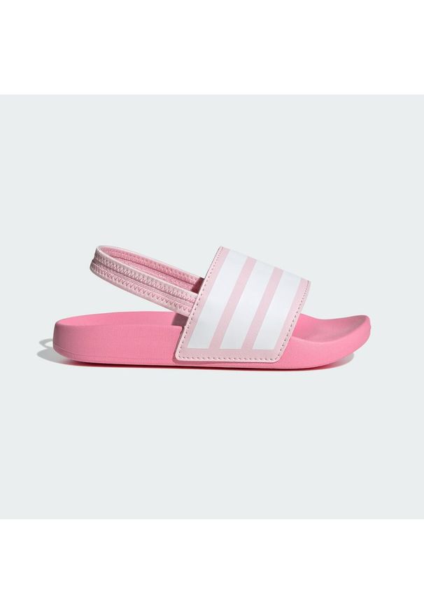 Adidas - Klapki adilette Estrap Kids. Okazja: na plażę. Kolor: biały, wielokolorowy, różowy