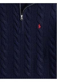 Polo Ralph Lauren Sweter 211972130004 Granatowy Relaxed Fit. Typ kołnierza: polo. Kolor: niebieski. Materiał: wełna #3