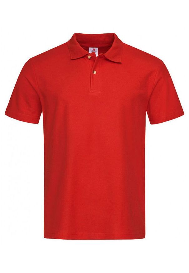 Czerwony t-shirt Stedman z krótkim rękawem, casualowy, krótki