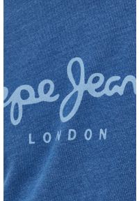 Pepe Jeans bluza bawełniana DINDIGO męska gładka. Kolor: niebieski. Materiał: bawełna. Wzór: gładki #4
