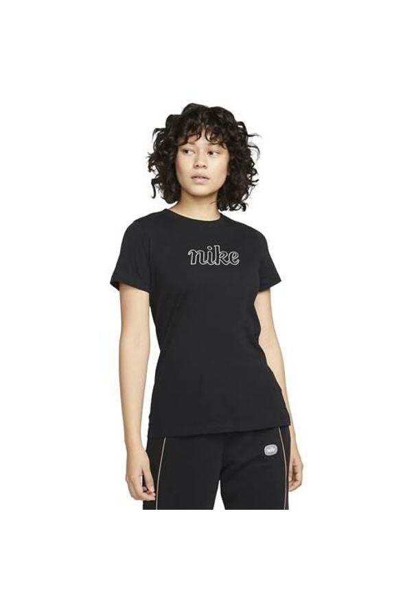Koszulka treningowa damska Nike DR8977010. Kolor: czarny. Materiał: bawełna. Długość rękawa: krótki rękaw. Długość: krótkie