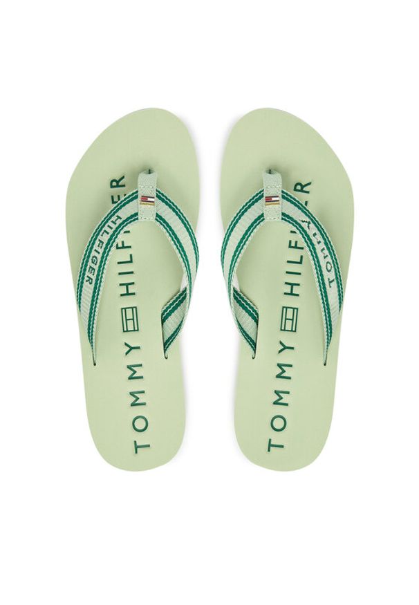 TOMMY HILFIGER - Tommy Hilfiger Japonki Th Webbing Summer Sandal FW0FW09193 Zielony. Kolor: zielony. Materiał: materiał