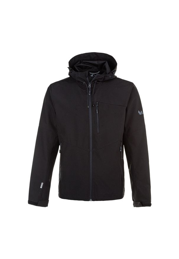 Kurtka wodoodporna Whistler Rodney. Kolor: czarny, szary, wielokolorowy. Materiał: softshell, materiał. Sport: turystyka piesza