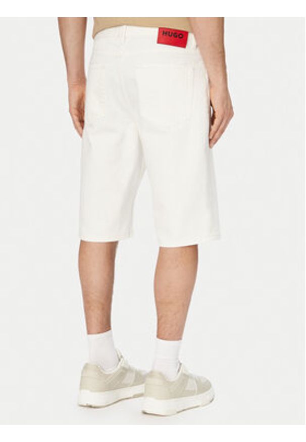 Hugo - HUGO Szorty jeansowe 50561648 Kremowy Relaxed Fit. Kolor: kremowy. Materiał: bawełna