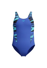 Strój kąpielowy jednoczęściowy dziewczęcy na basen Speedo HyperBoom. Kolor: niebieski, zielony, wielokolorowy