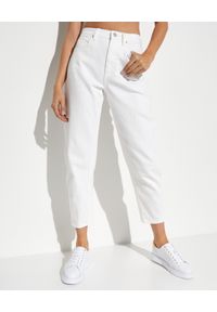 Ralph Lauren - RALPH LAUREN - Białe spodnie Hudson z wysokim staniem. Stan: podwyższony. Kolor: biały. Wzór: aplikacja. Styl: klasyczny