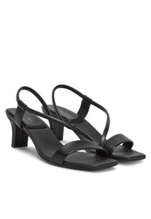 Calvin Klein Sandały Heel Sandal 50 Squared Lth HW0HW02534 Czarny. Kolor: czarny. Materiał: skóra