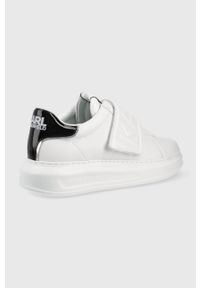 Karl Lagerfeld buty skórzane KAPRI MENS KL52537.011 kolor biały. Nosek buta: okrągły. Zapięcie: rzepy. Kolor: biały. Materiał: skóra. Obcas: na obcasie. Wysokość obcasa: niski #3