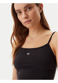 Tommy Jeans Top Essential DW0DW20675 Czarny Slim Fit. Kolor: czarny. Materiał: bawełna
