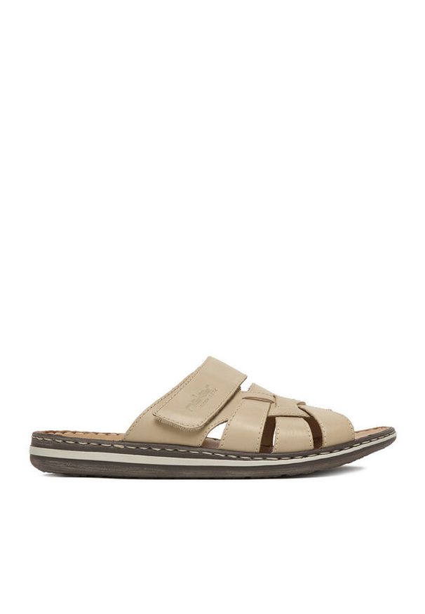 Rieker Klapki CEO-21073-60 Beżowy. Kolor: beżowy. Materiał: skóra