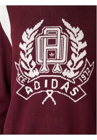 Adidas - adidas Sweter JX8215 Bordowy Regular Fit. Kolor: czerwony. Materiał: bawełna #3