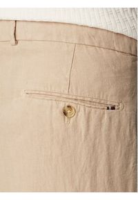 TOMMY HILFIGER - Tommy Hilfiger Spodnie materiałowe Smart Casual MW0MW42708 Beżowy ciemny Regular Fit. Okazja: na co dzień. Kolor: beżowy. Materiał: len. Styl: casual #4