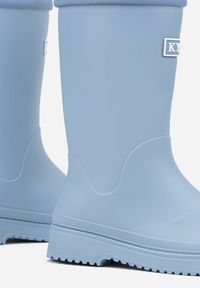 Born2be - Niebieskie Kalosze ze Ściąganą Cholewką i Napisem Oveslia. Okazja: na co dzień. Kolor: niebieski. Materiał: jeans. Szerokość cholewki: normalna. Wzór: napisy. Sezon: wiosna. Styl: casual, klasyczny #6