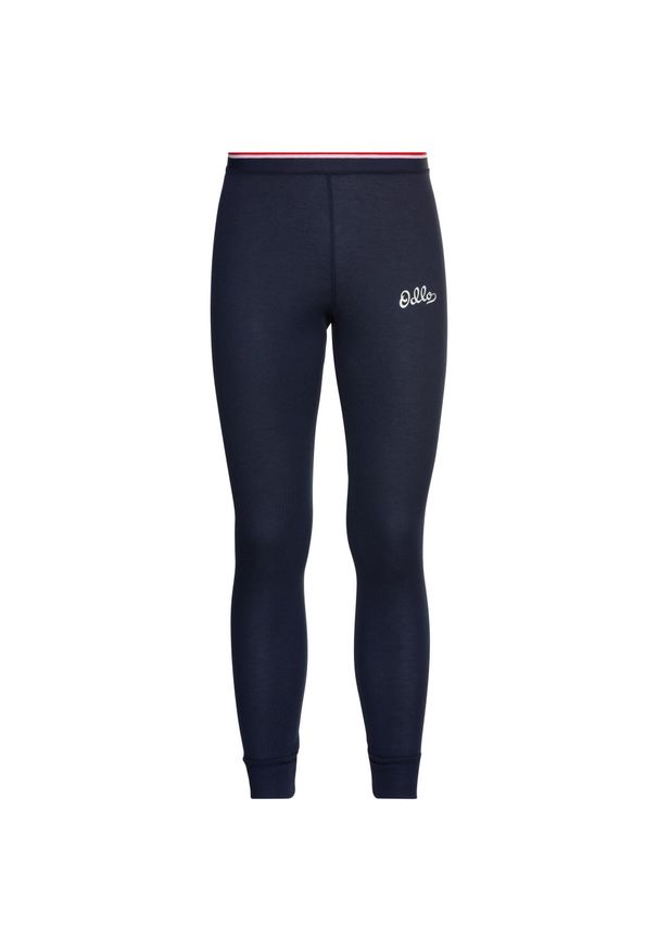 Legginsy do biegania damskie Odlo Base Layers. Kolor: niebieski. Materiał: poliester. Sezon: zima. Sport: narciarstwo
