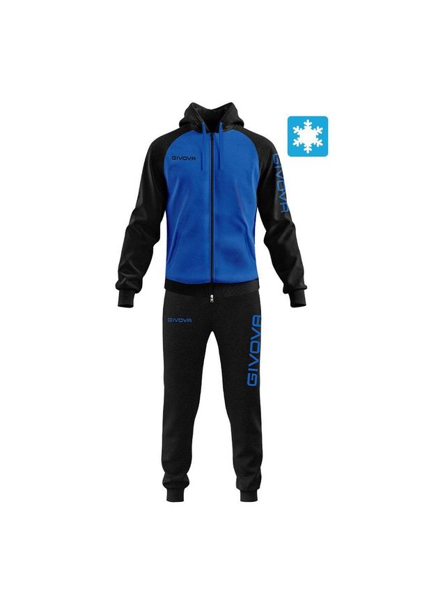 Givova Tuta Super King Felpa — dres męski M. Kolor: niebieski, czarny, wielokolorowy. Materiał: dresówka. Sport: fitness