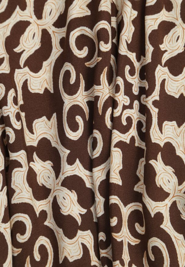 Renee - Brązowa Rozkloszowana Sukienka z Bawełny na Cienkich Ramiączkach Nellmaira. Okazja: na imprezę. Kolor: brązowy. Materiał: bawełna. Długość rękawa: na ramiączkach. Sezon: lato