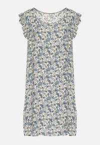 Born2be - Niebieska Rozkloszowana Sukienka Bawełniana bez Rękawów w Wzór Paisley Tullio. Okazja: na co dzień. Kolor: niebieski. Materiał: bawełna. Długość rękawa: bez rękawów. Wzór: paisley. Styl: casual, elegancki #2