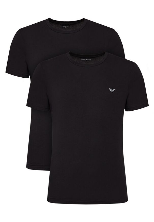Emporio Armani Underwear Komplet 2 t-shirtów EM000391 AF10776 MC005 Czarny Regular Fit. Kolor: czarny. Materiał: bawełna