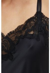 Lauren Ralph Lauren piżama ILN11684 damska kolor czarny satynowa. Kolor: czarny. Materiał: satyna. Wzór: ze splotem #5