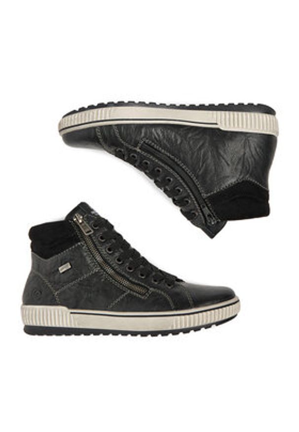 Remonte Sneakersy D0772-01 Czarny. Kolor: czarny. Materiał: skóra