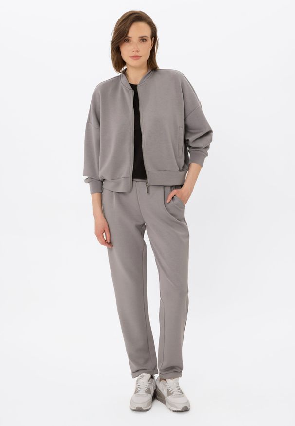 Volcano - Dresowe spodnie N-INFINI. Kolor: szary. Materiał: dresówka. Wzór: gładki