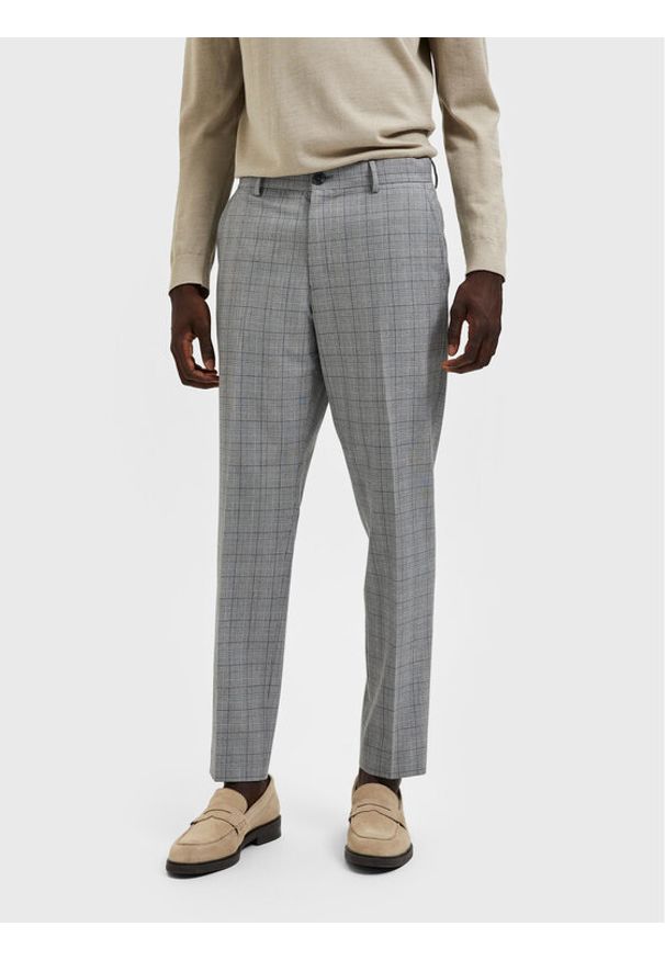 Selected Homme Spodnie materiałowe 16087750 Szary Slim Fit. Kolor: szary. Materiał: materiał