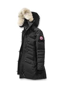 CANADA GOOSE - Czarna kurtka Lorette. Kolor: czarny. Materiał: wełna, materiał, futro. Wzór: aplikacja. Sezon: zima. Styl: elegancki, klasyczny #7